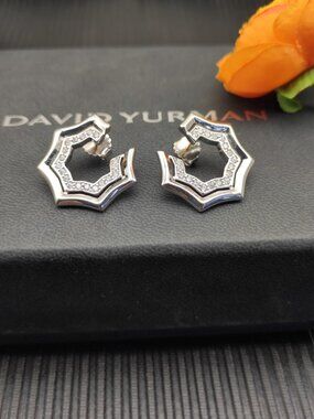 David Yurman 925 Silver Earrings with Original Pouch